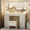 Coiffeuse avec Miroir & Rangement