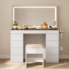 Coiffeuse Vanity — Miroir LED & 11 Rangements